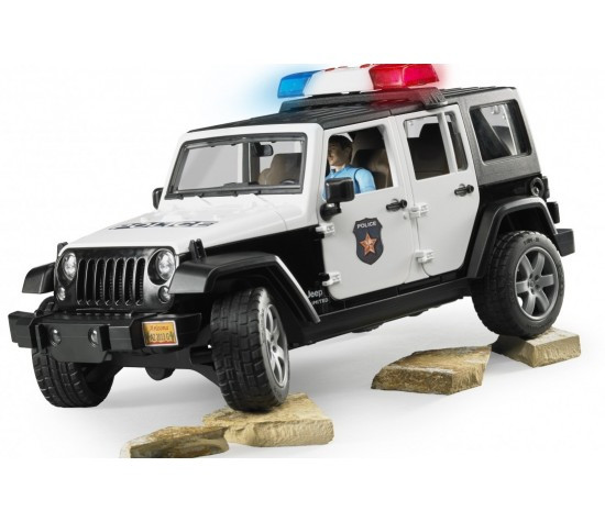 Bruder Игрушечный Полицейский Внедорожник Jeep Wrangler Unlimited Rubicon с фигуркой (Брудер) - фото 4 - id-p73867599