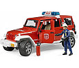 Bruder Игрушечный Пожарный Внедорожник Jeep Wrangler Rubicon с фигуркой (Брудер), фото 2