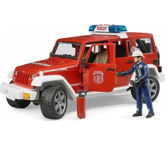 Bruder Игрушечный Пожарный Внедорожник Jeep Wrangler Rubicon с фигуркой (Брудер) - фото 2 - id-p73867519