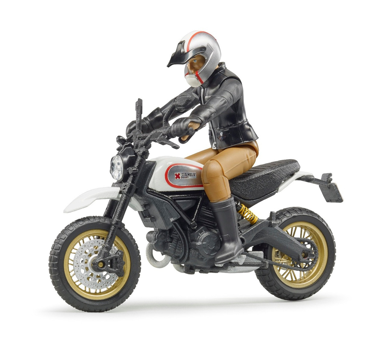 Bruder Игрушечный Мотоцикл Scrambler Ducati Desert Sled с мотоциклистом (Брудер)