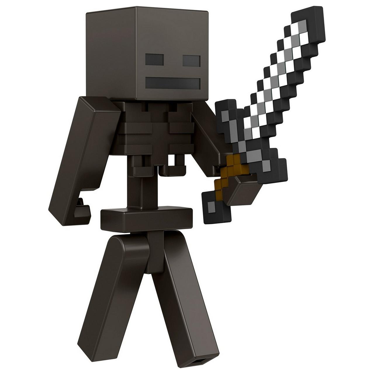 Minecraft Портал Фигурка Майнкрафт Скелет-Иссушитель с аксессуарами, 7 см.