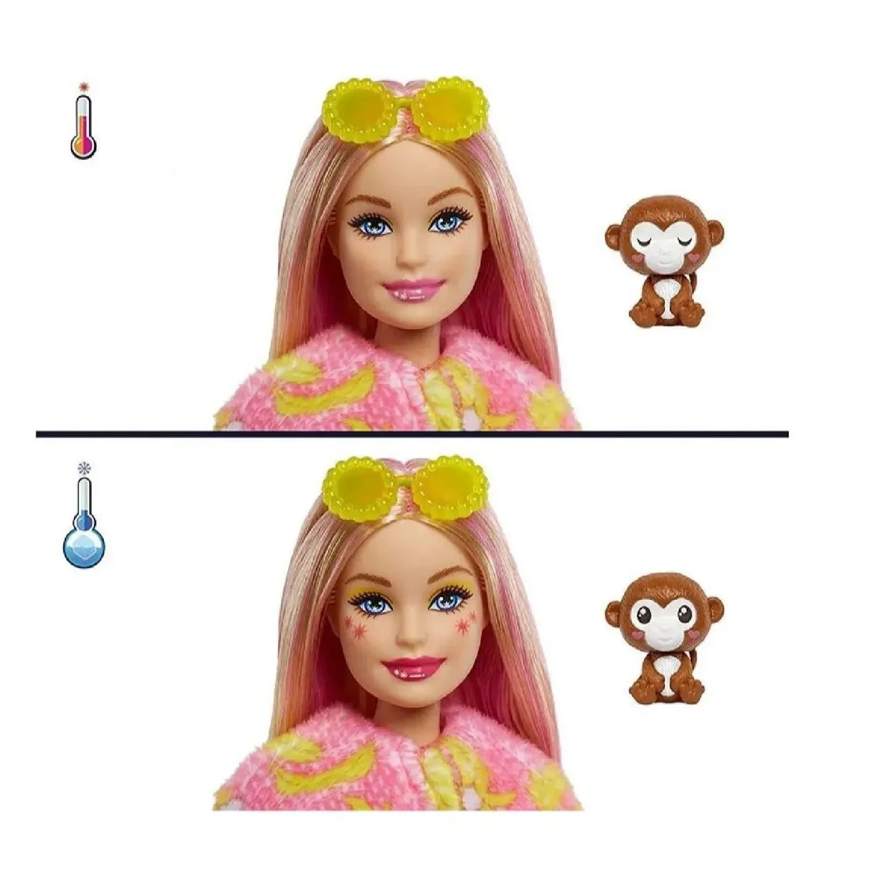 Barbie Друзья из джунглей Милашка-проявляшка Кукла Обезьяна Барби, Cutie Reveal HKR01 - фото 4 - id-p109231997