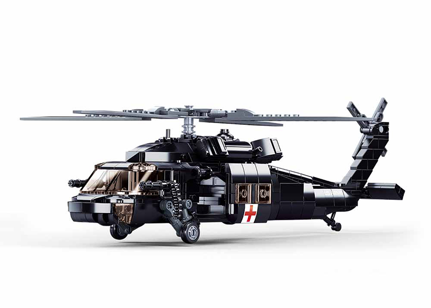 Sluban M38-B1012 Конструктор Медицинский армейский вертолет UH-60 Black Hawk - фото 3 - id-p110370876