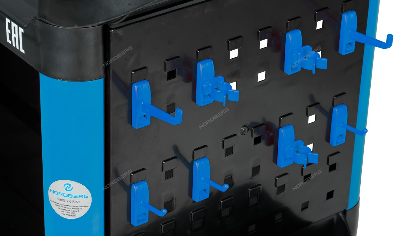 Тележка инструментальная с пластиковыми полками (состоит из 2 коробок) синяя NORDBERG T3B - фото 10 - id-p110370809