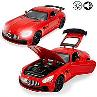 Игрушка детская машинка металлическая с свето-звуковым эффектом Die-Cast Metal Model Car 1:32 Mini красная