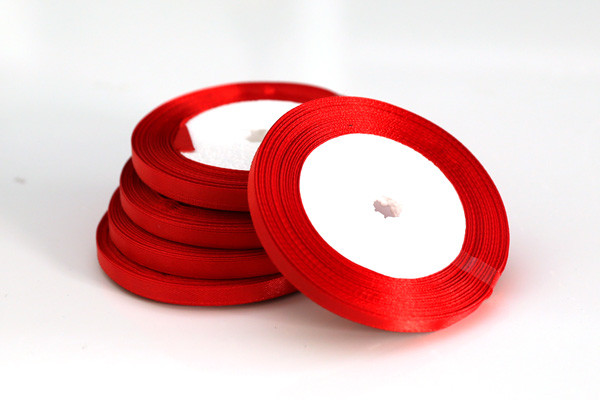 Лента атласная для прошивки документов, красная, 0.7-1 мм