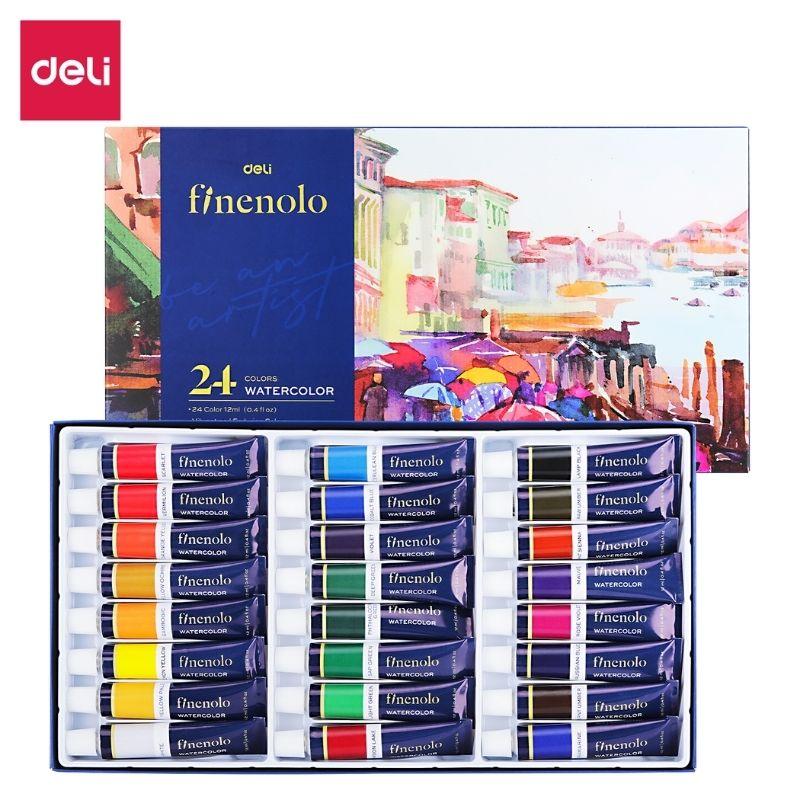 Краски акварельные DELI "Finenolo", художественные, 24 цвета в тубах по 12 мл. - фото 1 - id-p110390030