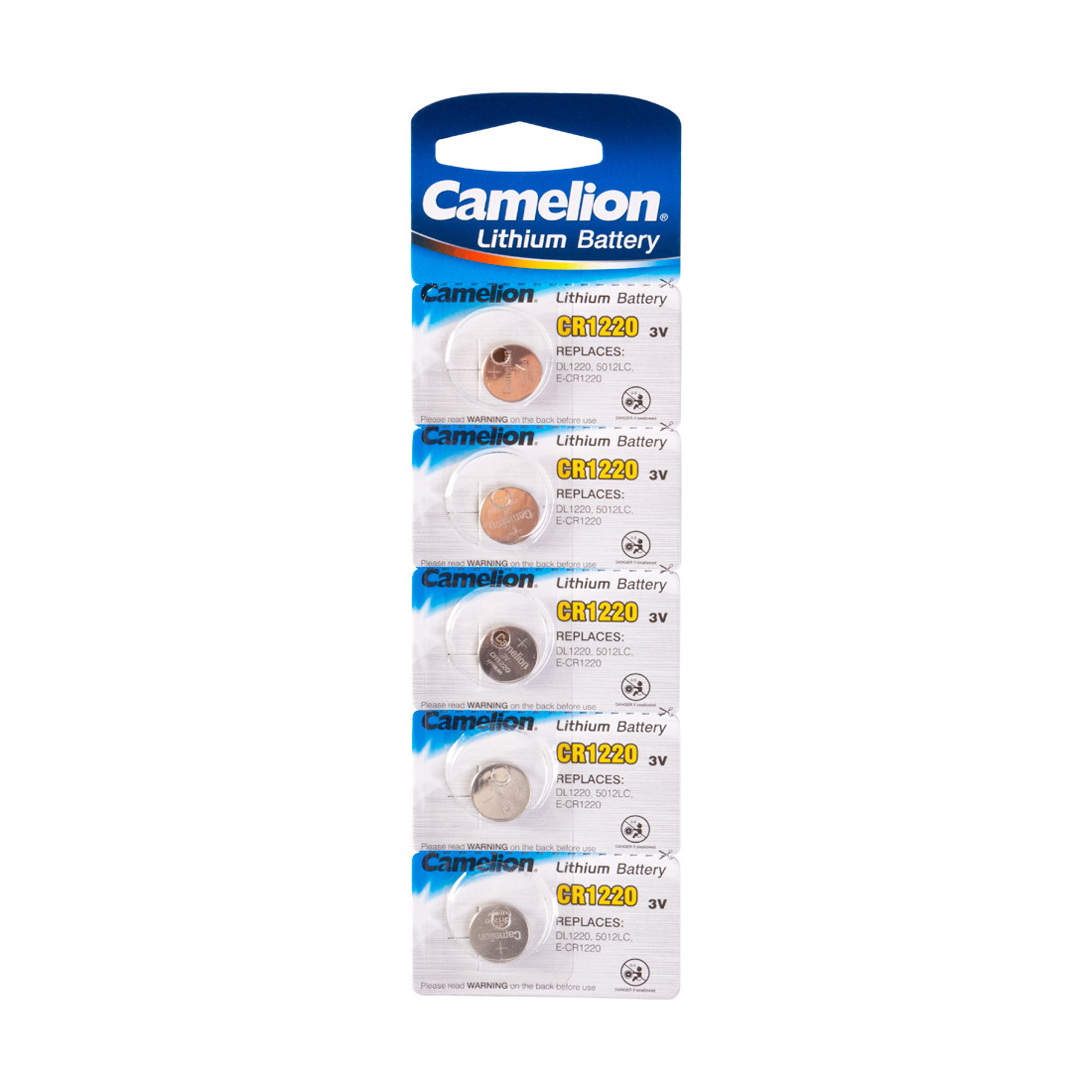 Батарейка CAMELION Lithium CR1220-BP5 5 шт. в блистере - фото 1 - id-p110390221