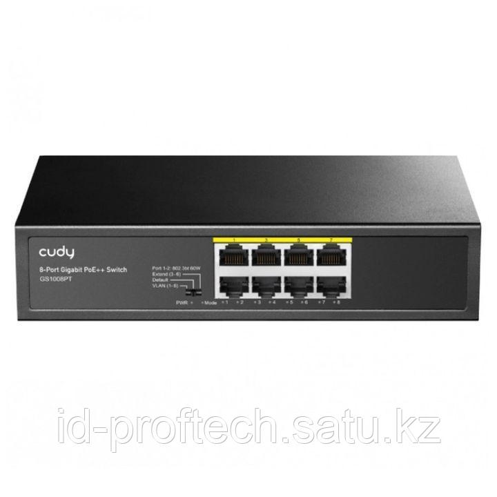 Коммутатор PoE+ GbE 8-портовый CUDY GS1008PT 8-Port Gigabit PoE+ Switch 120W, 8-Port 10-100-1000 BASE-T - фото 1 - id-p110399647