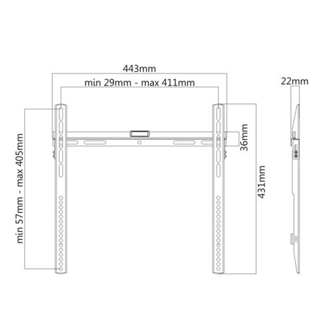 Кронштейн Brateck LP43-44 для ТВ и мониторов, 32"-55" - фото 2 - id-p110392474