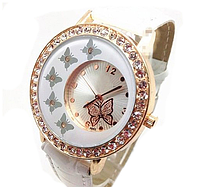 Часы женские наручные "Бабочки" белые
