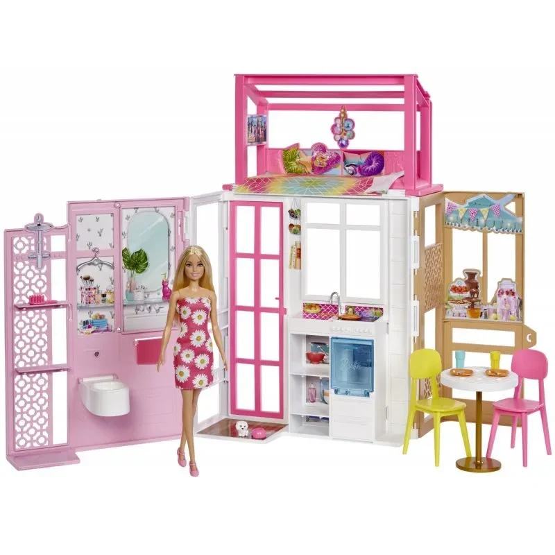 Barbie Компактный кукольный домик Барби с аксессуарами - фото 2 - id-p110399628