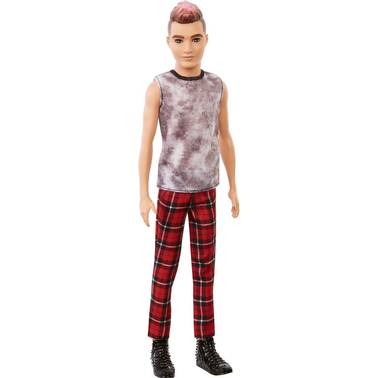 Barbie "Игра с модой" Кукла Кен в майке тай-дай и красных клетчатых брюках #176 в виниловой упаковке - фото 1 - id-p110399618