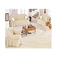 Чехлы для двух диванов и одного кресла «УЮТ» светло-бежевый