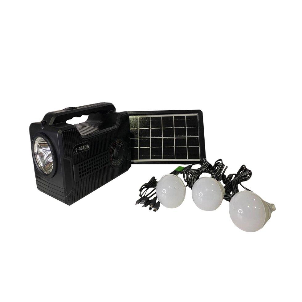 Комплект освещения E-Power T-5219A с солнечной батареей для дачи и отдыха на природе - фото 1 - id-p110400359