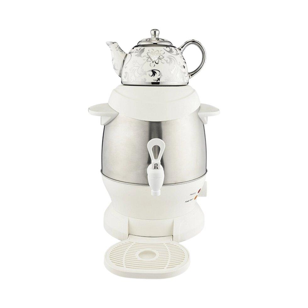 Самовар-термопот электрический с керамическим заварочным чайником Orvica ORM-3301 белый - фото 2 - id-p110400475