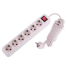 HOROZ Удлинитель с/з 6гн 5м белый