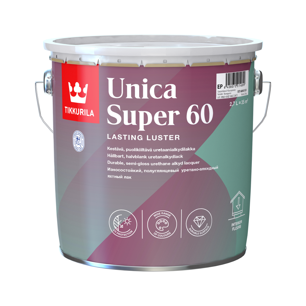 Лак универсальный UNICA SUPER 60 EP п/гл 2,7л - фото 1 - id-p110406977