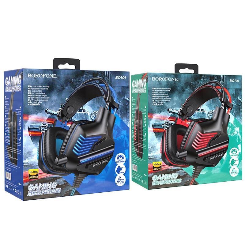 Проводные накладные игровые наушники с LED подсветкой, BOROFONE BO101 Racing Gaming Headphones - фото 9 - id-p110407264