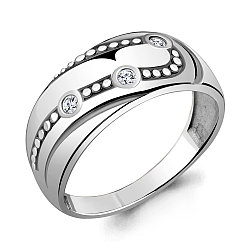 Серебряное кольцо  Фианит Aquamarine 68758А.5 покрыто  родием