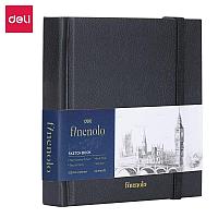 Скетчбук DELI "Finenolo ", 12 х 12 см, 40 л., 160 г/кв.м., черный