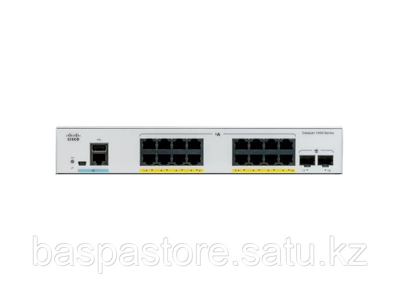 Коммутатор Cisco C1000-16FP-2G-L Catalyst 1000 16port GE, Full POE, 2x1G SFP - фото 1 - id-p110411037