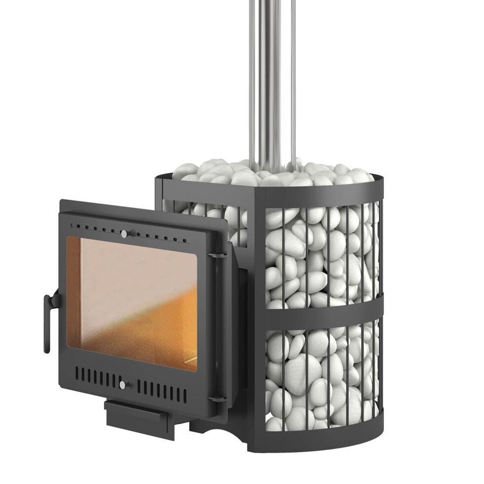 Печь для бани Этна 18 (Панорама) "М" Стандарт диаметр дымохода: 120 мм, фото 1