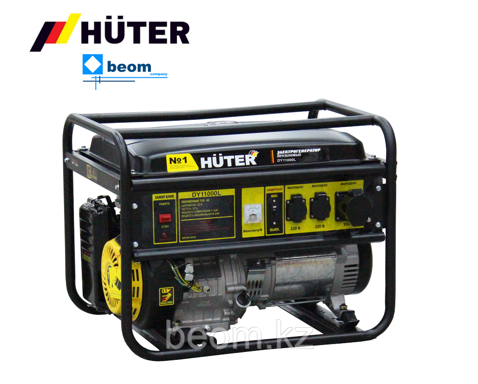 Бензиновый генератор Huter DY11000L  (8.5 кВт | 220В) ручной запуск