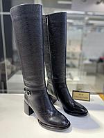 Женские кожаные сапоги "Basconi" черного цвета купить в интернет магазине. Зима 2023-2024.