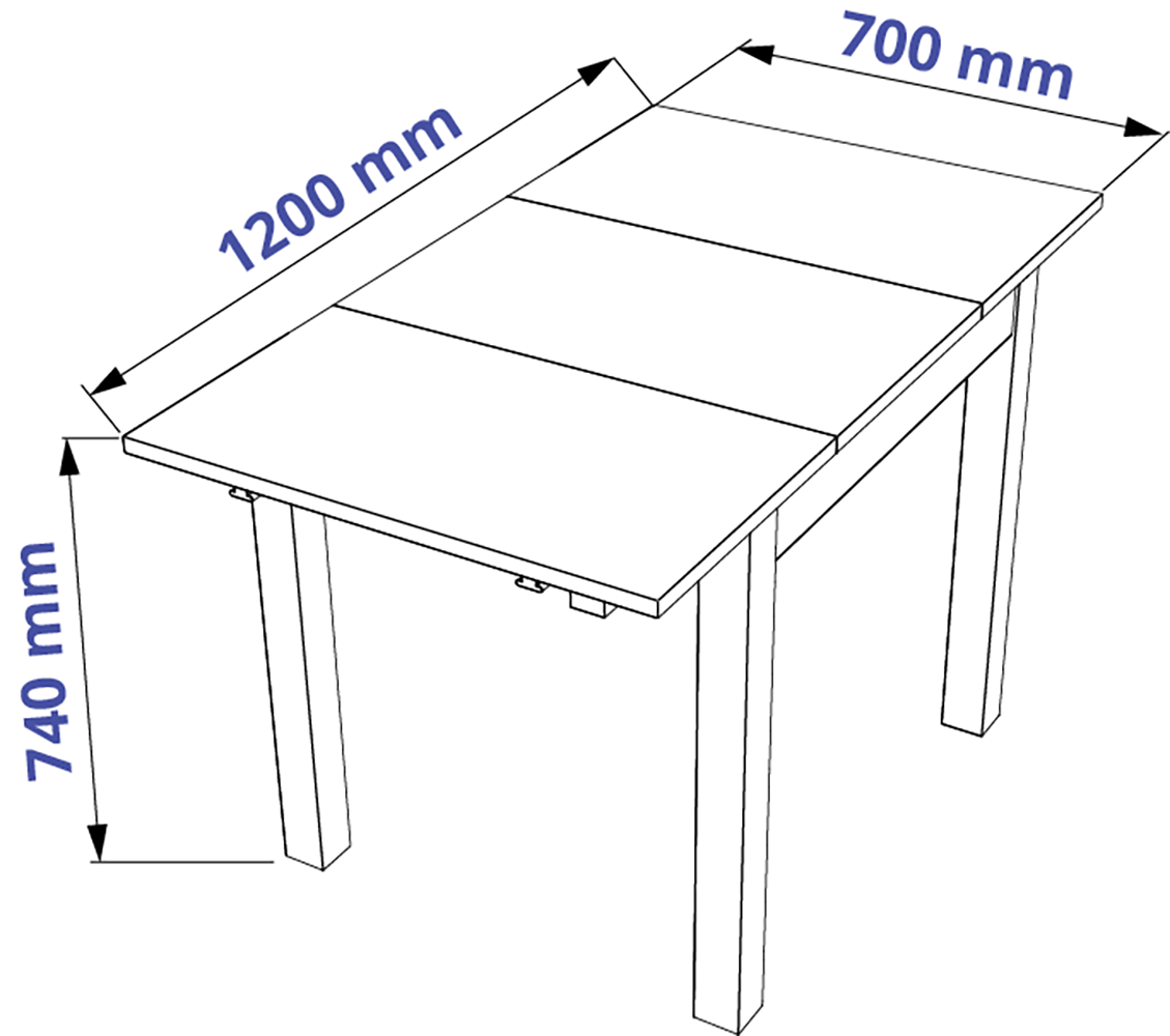 Стол кухонный VARDIG S белый 80-120x70x74 см - фото 3 - id-p110426736