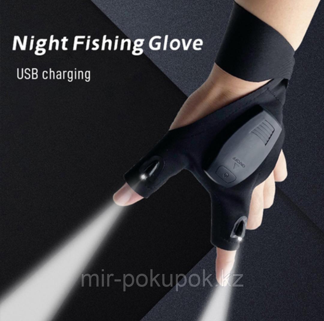Перчатки с фонариком, перчатки с подсветкой  Рыболовные перчатки