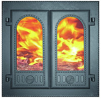 Дверка Камин. Двухствор. под стекло 600*600