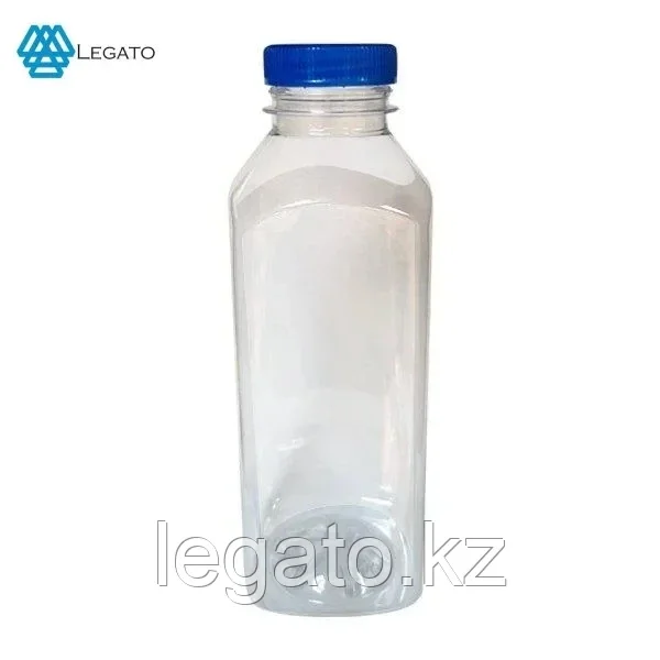 Бутылка ПЭТ 0,5л 38 мм .прозрачная Квадратная   крышка в комплекте (100шт.)