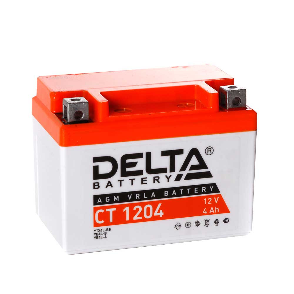Аккумулятор DELTA CT1204 12v 4Ah YB4L-A, YB4L-B, YTX4L-BS AGM/VRLA battery - фото 1 - id-p77540533