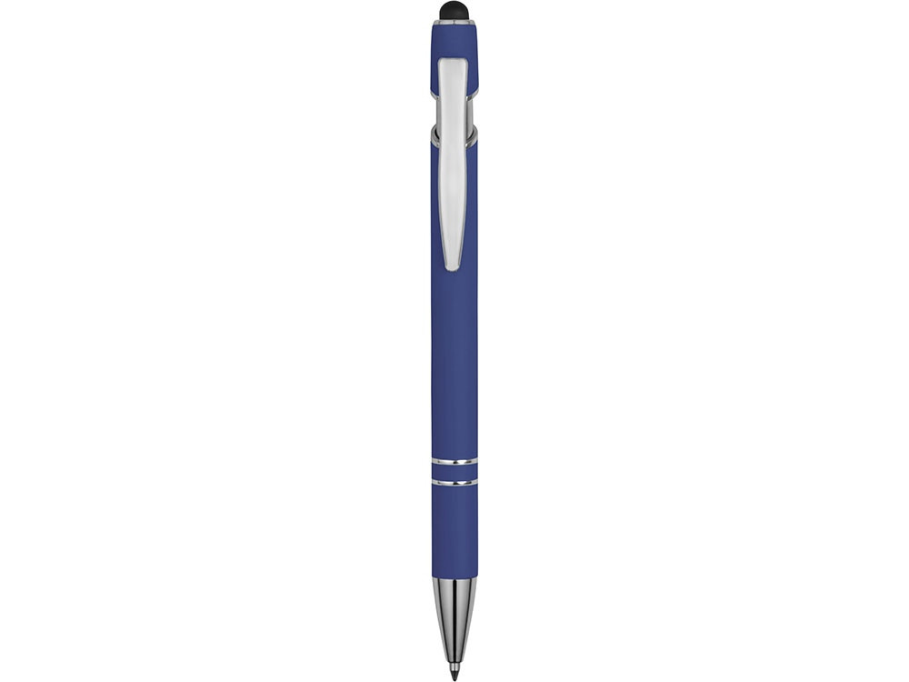 Ручка металлическая soft-touch шариковая со стилусом Sway, ярко-синий/серебристый - фото 2 - id-p110467093