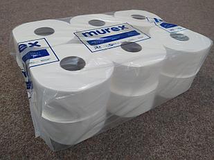 Бумага туалетная Jumbo (MUREX), 2-слойная, 150 метров, c тиснением, целлюлоза 100%, КОМПЛЕКТ 12 рулонов