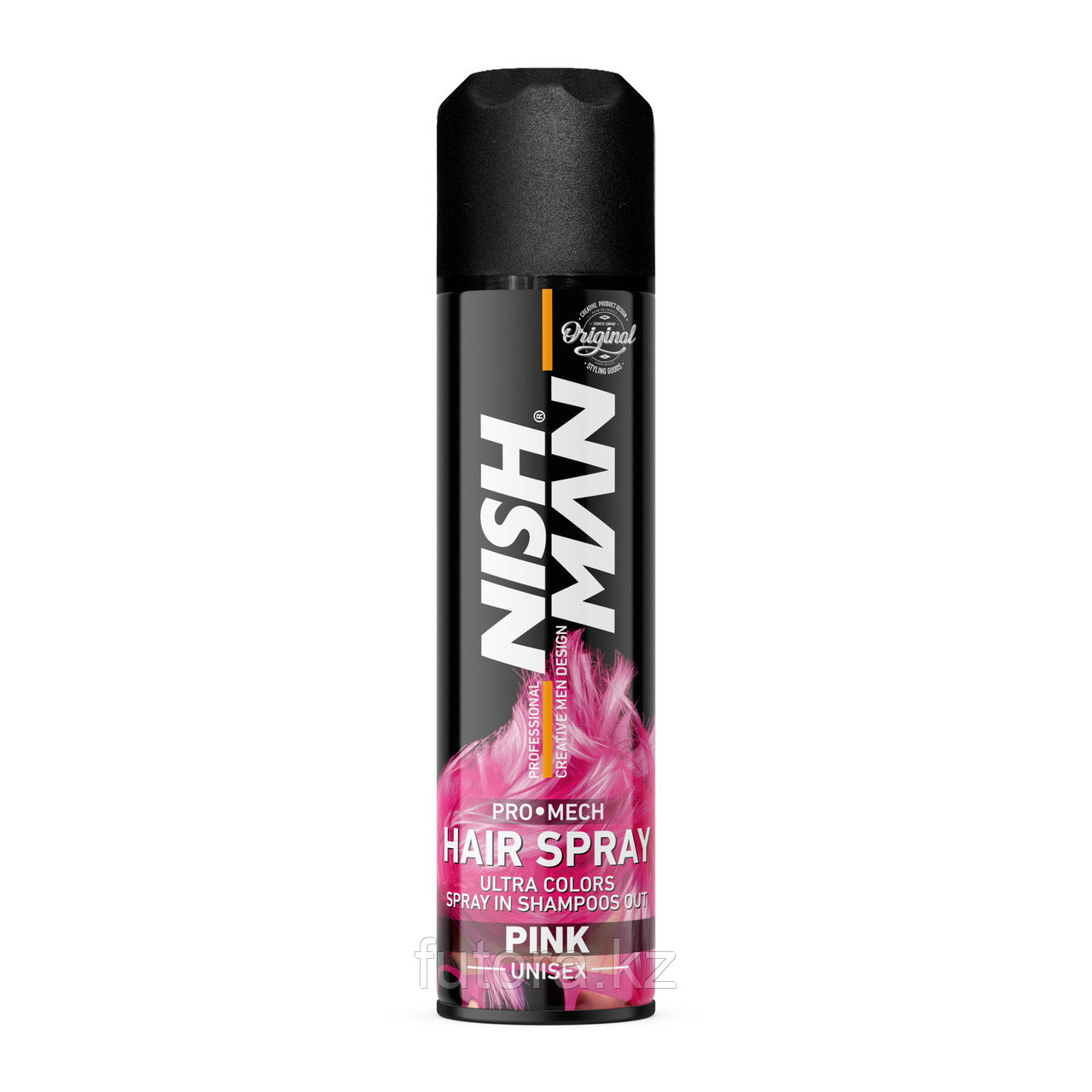 Лак цветной для укладки волос "NISHMAN Pro Mech Hair Spray - Pink", розовый.
