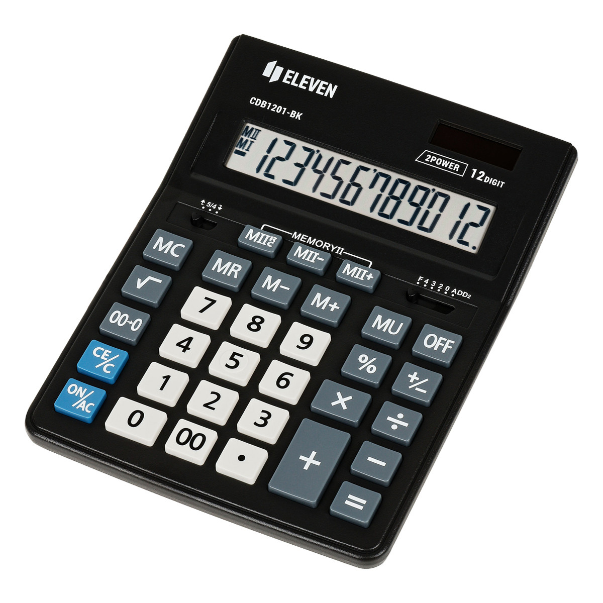 Калькулятор настольный Eleven Business Line CDB1201-BK, 12 разрядов, двойное питание, 155*205*35мм, черный - фото 1 - id-p110476765