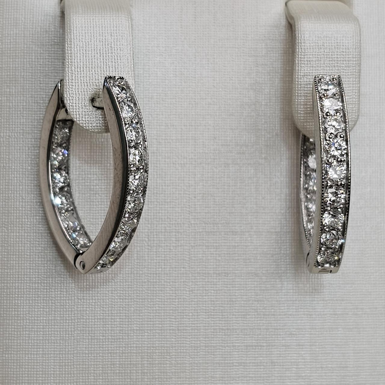 Золотые серьги с бриллиантами 1.71Ct VS2/L, VG-Cut