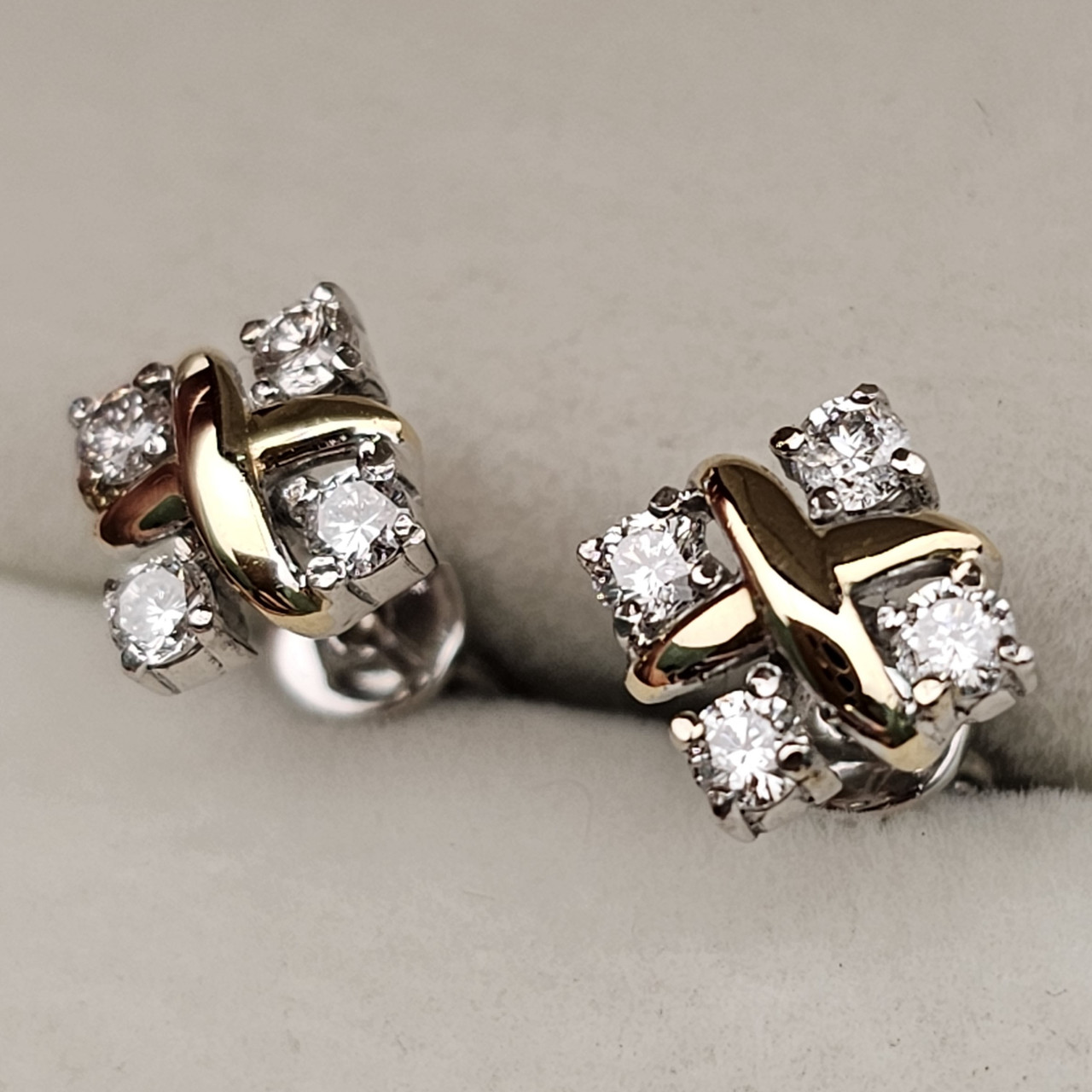 Золотые серьги с бриллиантами 0.45Ct VS2/I, VG-Cut