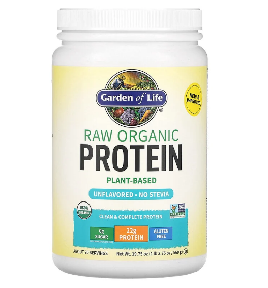 Garden of Life, Органический белок RAW, органическая растительная формула, без ароматизаторов, 560 г (19,75 ун - фото 1 - id-p104415324