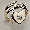 Золотое кольцо сердце с фианитом 2,42 гр. 585 проба,18,5 размер, фото 8