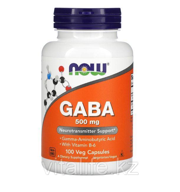 NOW Foods, ГАМК с витамином B-6, 500 мг, 100 растительных капсул - фото 2 - id-p110477822
