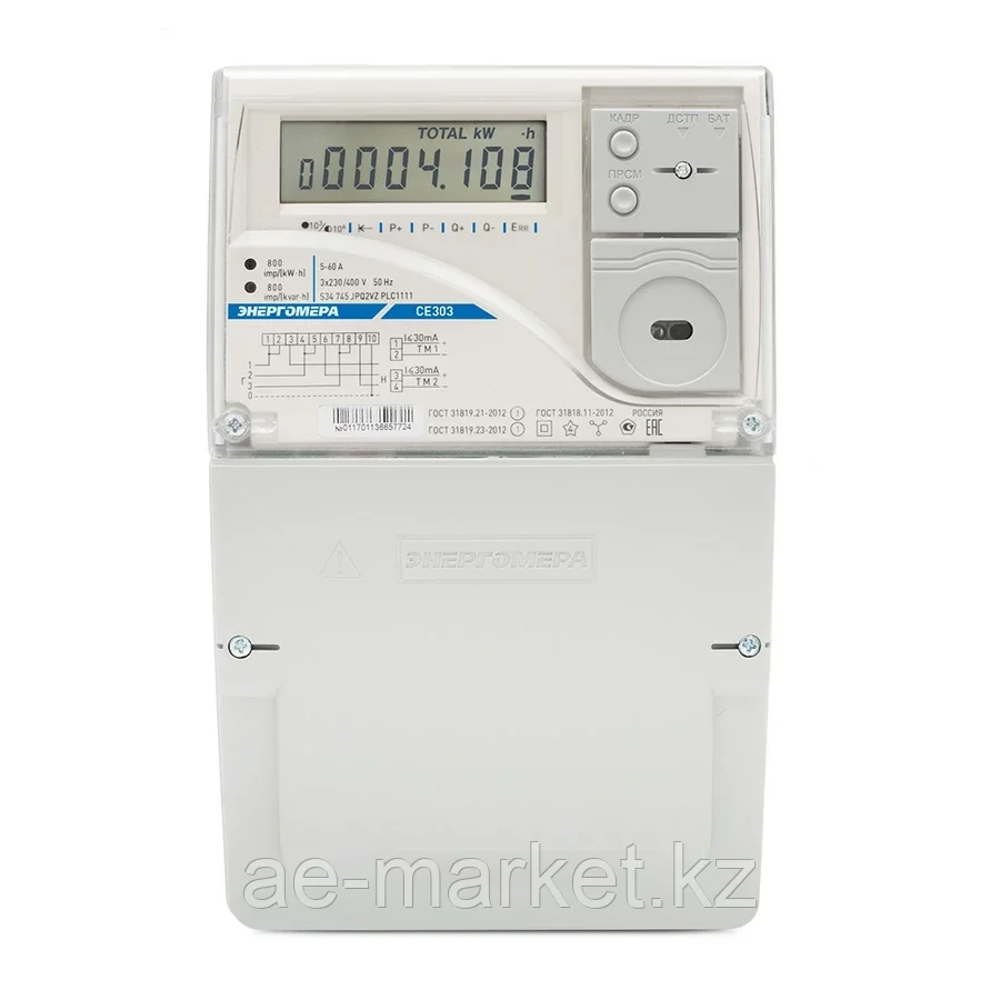 Счетчик СЕ303S34 745 JPQ2VZ PLC1111 5-60А 3ф многотариф Оптопорт PLC реле управления Энергомера - фото 1 - id-p110489777