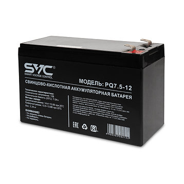 Аккумуляторная батарея SVC PQ7.5-12/LP 12В 7.5 Ач, фото 2