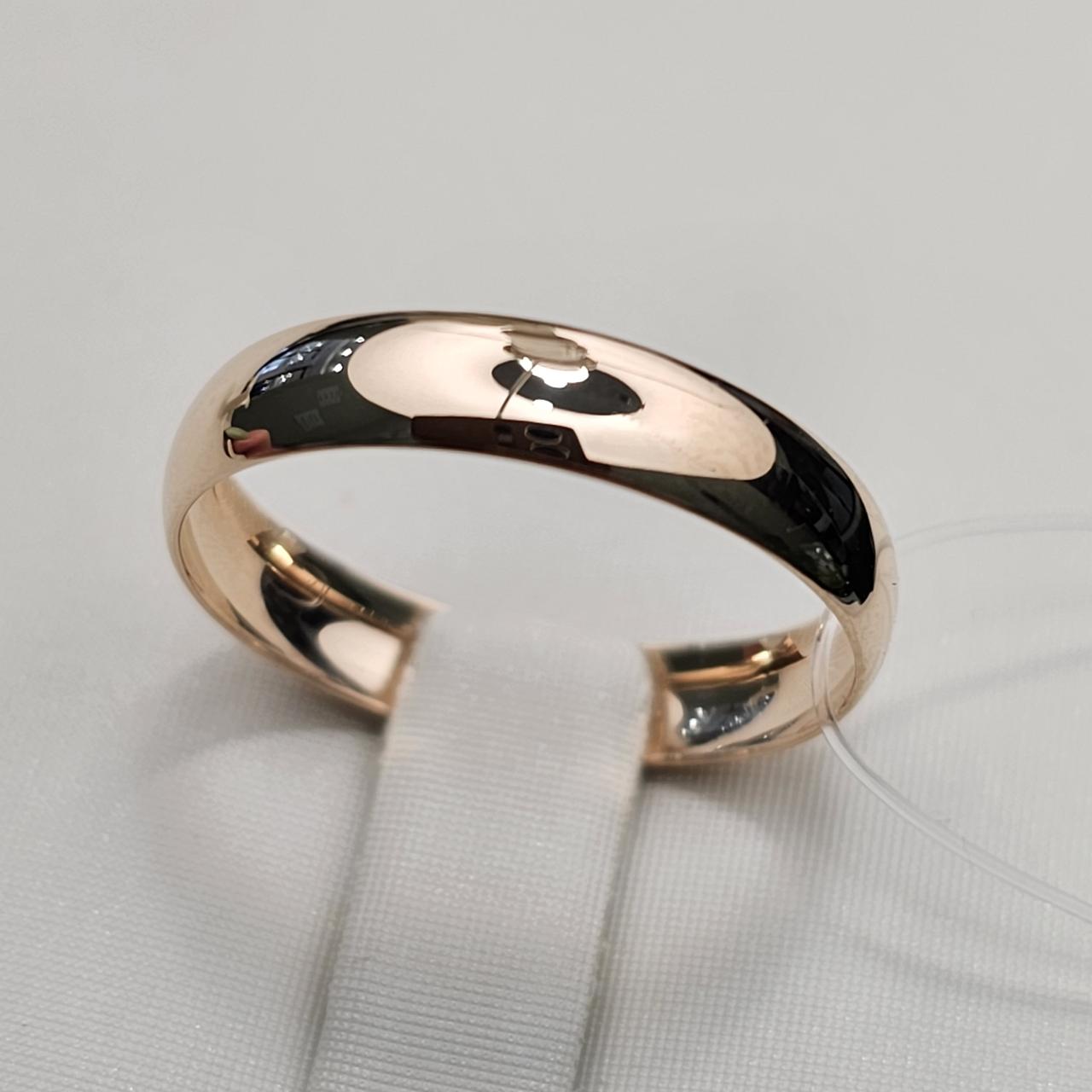 Обручальное кольцо 1,14 гр, 16.5 размер 4 мм, Красное золото 585 проба