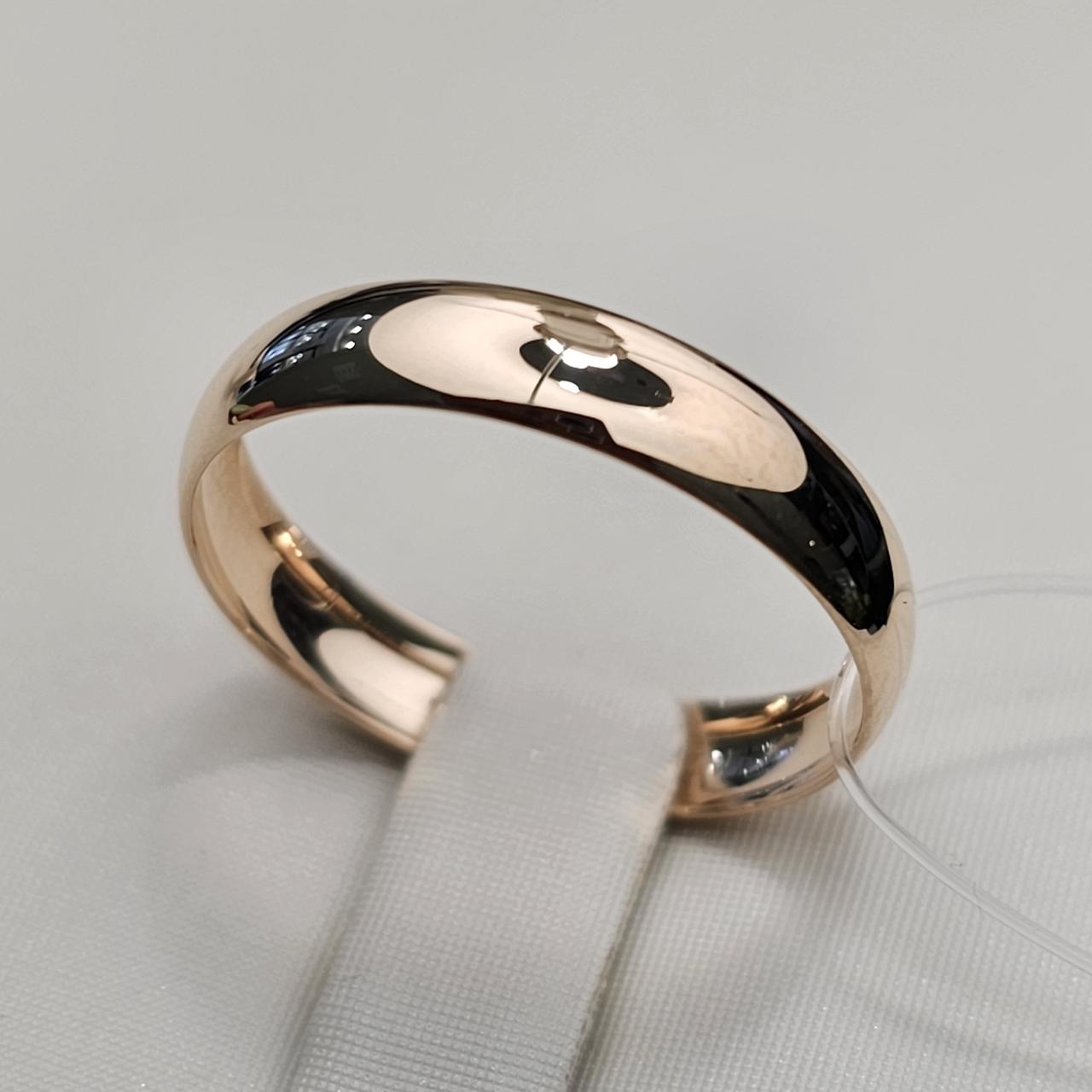 Обручальное кольцо 1,01 гр, 15.5 размер 4 мм, Красное золото 585 проба