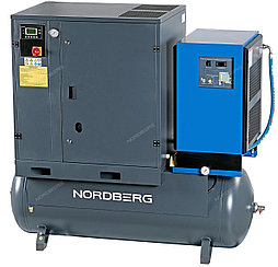 Компрессор винтовой, 15кВт, 10Бар, 2100л/мин, ресивер 500л, осушитель NORDBERG NCS500/2100-10D