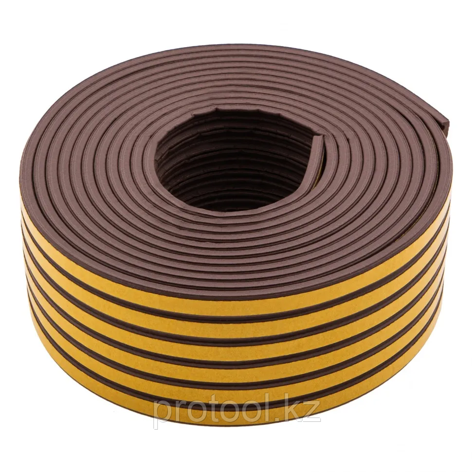 Уплотнитель резиновый, 24 м, профиль "E", коричневый// Сибртех