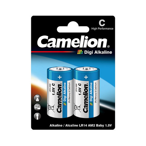 Батарейка CAMELION Digi Alkaline LR14-BP2DG 2 шт. в блистере, фото 2